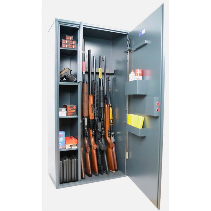 alt="Interior Dulap de arme GLST.650.K cu caseta blocabila si rafturi"