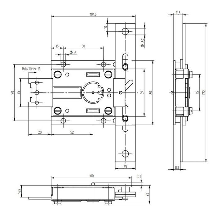 Incuietoare mecanica cu cheie - 74046 dormakana - imagine 4