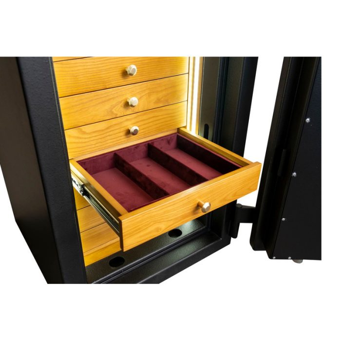 Seif bijuterii, Certificat EN 1143-1 Clasa II, interior lux din lemn - imagine 6