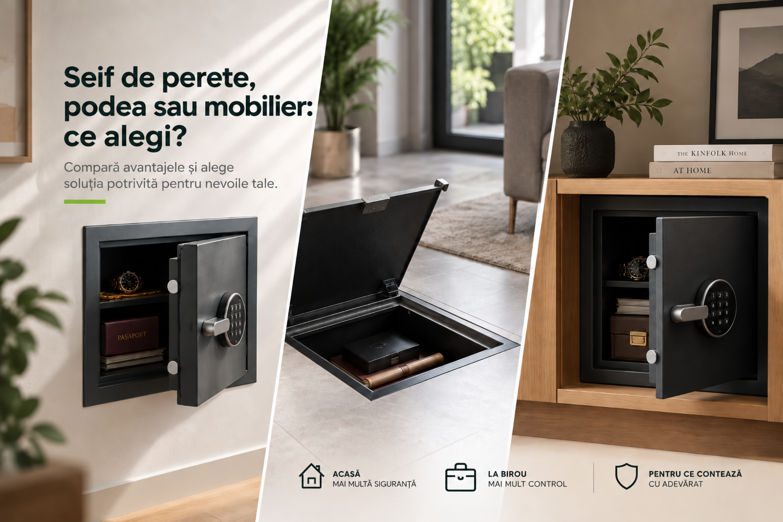 Seif de perete, podea sau mobilier: ce alegi?